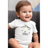 Overoz Organik%100 Pamuk Space Uzay Baskılı Kısa Kollu Bebek Çıtçıtlı Body Badi Zıbın Tulum 5373, Yeni Doğan