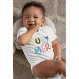 Overoz Organik%100 Pamuk Summer Baskılı Kısa Kollu Bebek Çıtçıtlı Body Badi Zıbın Tulum 5422, 6-9 AY