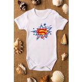 Overoz Organik%100 Pamuk Super Dad Baba Desenli Bebek Body Çıtçıtlı Badi Zıbın Tulum 5196, 3-6 AY