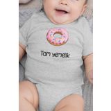 Overoz Organik%100 Pamuk Tam Yemelik Donut Baskılı Bebek Body Çıtçıtlı Badi Zıbın Tulum 5263-G, 6-9 AY