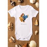 Overoz Organik%100 Pamuk Teddy Bear Breakdance Baskılı Bebek Body Kısa Kollu Badi Çıtçıtlı Zıbın 5285, 24-36 Ay