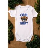 Overoz Organik%100 Pamuk Teddy Bear Cool Baby Bebek Body Çıtçıtlı Badi Zıbın Tulum 5345, 3-6 AY