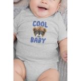Overoz Organik%100 Pamuk Teddy Bear Cool Baby Bebek Body Çıtçıtlı Badi Zıbın Tulum 5345-G, 24-36 Ay