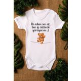 Overoz Organik%100 Pamuk Teddy Bear Ilk Adımı Sen At Bebek Body Kısa Kollu Çıtçıtlı Badi Zıbın 5347, 12-18 AY