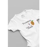 Overoz Organik%100 Pamuk Teyzesinin Balı Baskılı Kısa Kollu Çıtçıtlı Bebek Body Badi Zıbın Tulum 5585, 6-9 AY