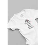 Overoz Organik%100 Pamuk Üzgünüm Anne Aynı Adama Aşığız Baskılı Bebek Body Çıtçıtlı Badi Zıbın Tulum 5885, 24-36 Ay