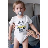 Overoz Organik%100 Pamuk Yarış Arabası Baskılı Kısa Kollu Çıtçıtlı Bebek Body Badi Zıbın Tulum 5495, 18-24 AY