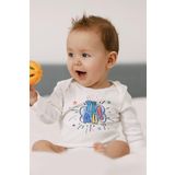 Overoz Organik%100 Pamuk Yeah Baskılı Uzun Kollu Çıtçıtlı Bebek Body Badi Zıbın Tulum 5452, 24-36 Ay