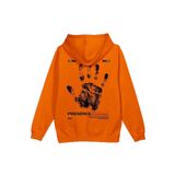 Overoz Presence Existence Varoluş Karma Sırt Baskılı Kapüşonlu Oversize Sweatshirt Turuncu Hoodie H1217, XL