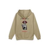 Overoz Shut Your Mouth Sırt Baskılı Kapüşonlu Oversize Sweatshirt Bej Hoodie H1194, M