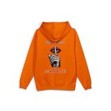 Overoz Shut Your Mouth Sırt Baskılı Kapüşonlu Oversize Sweatshirt Turuncu Hoodie H1194, M