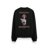 Overoz Shut Your Mouth Sırt Baskılı Siyah Oversize Sweatshirt S1194, 2XL