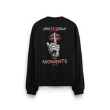 Overoz Shut Your Mouth Sırt Baskılı Siyah Oversize Sweatshirt S1194, XL