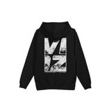 Overoz Sırt Baskılı Kapüşonlu Oversize Sweatshirt Siyah Hoodie H1210, XL