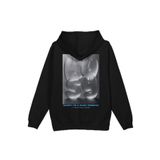 Overoz Siyah Oversize Sweatshirt Busy Sırt Baskılı Yazılı Kapüşonlu Sweatshirt Oversize H1200, XL