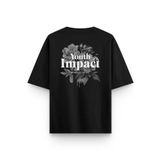 Overoz Siyah Oversize Tshirt Spread Love Sırt Baskılı Oversize Yazılı Unisex Tişört 1253, M