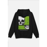 Overoz Skull Kurukafa Sırt Baskılı Kapüşonlu Oversize Sweatshirt Siyah Hoodie H1208, L