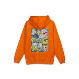 Overoz Sünger Bob Sırt Baskılı Kapüşonlu Oversize Sweatshirt Turuncu Hoodie H1232, 2XL