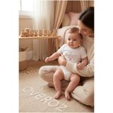 Overoz Teyzesinin Güzeli Yazılı Bebek Zıbın Kız Bebek Body Çıtçıtlı Beyaz Kısa Kollu Badi Tulum Bebek Hediyelik 5683-46