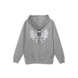 OverOz Trust İn God Melek Kanadı Angel Sırt Baskılı Kapüşonlu Yarı Oversize Sweatshirt Hoodie, M, H1387, Gri, üniseks-yetişkin