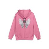 OverOz Trust İn God Melek Kanadı Angel Sırt Baskılı Kapüşonlu Yarı Oversize Sweatshirt Hoodie, S, H1387, Pembe, üniseks-yetişkin