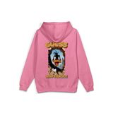 OverOz Who' Back Sırt Baskılı Kapüşonlu Yarı Oversize Sweatshirt Hoodie, S, H1393, Pembe, üniseks-yetişkin