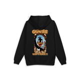 OverOz Who' Back Sırt Baskılı Kapüşonlu Yarı Oversize Sweatshirt Hoodie, S, H1393, Siyah, üniseks-yetişkin
