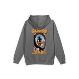 OverOz Who'S Back Sırt Baskılı Kapüşonlu Yarı Oversize Sweatshirt Hoodie, L, H1393, Gri, üniseks-yetişkin