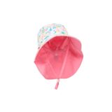 OverPazar Bebek UV Korumalı Şapka, Pembe, Çiçek Baskılı, Çift Taraflı, 3-5 Yaş, Kız Çocuk