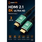 overrAN 3 Metre 8K Hdmı 2.1 Kablo|Yüksek Hız UHD Ses ve Görüntü Kablosu