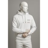 Oversize %100 Pamuk Double Face Kapüşonlu Kanguru Cepli Sweatshirt Rahat Kalıp, Şık ve Konforlu Günlük Kombin - 3XL - Beyaz