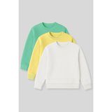 Oversize 3lü Paket Sarı-Ekru-Su Yeşili Kız Çocuk sweatshirt - 75150