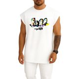 Oversize Arctic Monkeys Art, Jamie Cook Alex Turner Arctic Monkeys Göğüs Tasarımlı Atlet - Beyaz - XL
