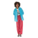 Oversize Basic Gomlek Turkuaz