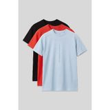 Oversize Baskılı 3'lü Paket Siyah-Fiesta-Açık Mavi Erkek Çocuk T-Shirt - 11301