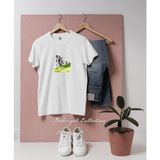 Oversize Bicycle Racing Green Tasarımlı Unisex T-Shirt - Beyaz