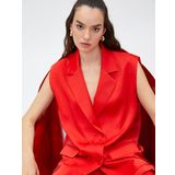 Oversize Blazer Yelek Kruvaze Düğmeli
