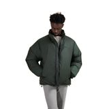 Oversize (Bol Kesim) Dik Yaka Fermuar Kapamalı Şişme Mont