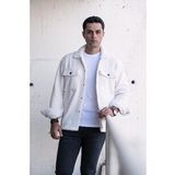 Oversize Çıtçıt Kapamalı Çift Cep Peluş Erkek Gömlek