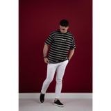 Oversize Çizgili İnce Penye Erkek T-shirt