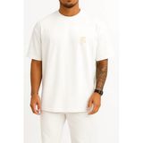 Oversize Çok Çalış Hayaller Büyük Cep Ve Sırt Tasarımlı Unisex T-Shirt