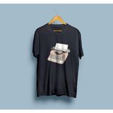 Oversize Daktilo Tasarım Unisex T-Shirt - XL - Siyah