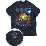 Oversize Def Leppard Pyromania Ense Baskılı Yıkamalı T-Shirt, Unisex Rock Band Temalı Retro Tişört - XS - Siyah