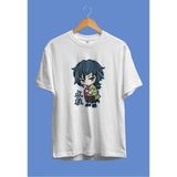 Oversize Demon Slayer Giy? Tomioka Özel Tasarım Anime Tişört - Beyaz - XL