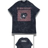 Oversize Did I Break Your Heart Ense Baskılı Yıkamalı Tişört, Unisex Billie Eilish Temalı T-Shirt - Siyah - 2XL