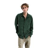 OVERSIZE DÖKÜMLÜ KADİFE YEŞİL GÖMLEK YEŞİL