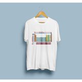Oversize Elementler Periyodik Tablo / Kimya Tasarım Unisex T-Shirt - XL - Beyaz
