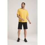 Oversize Erkek Tişört, Yüksek Kalite %100 Pamuk Göğüste Baskı Detaylı Sarı Tshirt