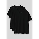 Oversize Fit Basic O Yaka 3lü Paket Siyah Kadın T-Shirt 97285