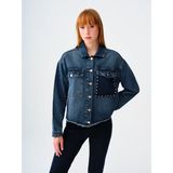 Oversize Fit Kadın Ceket - Denim - XS - S